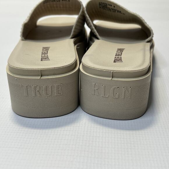 True Religion Platform Slide Sandals Jann Bone Off White FT21332 Womens Size 9 - Picture 7 of 10